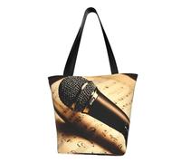 PPHGUT Microphone avec imprimé note de musique, sac à bandoulière fonctionnel, sac à bandoulière confortable, sac à bandoulière tendance, course à pied, voyage, sorties