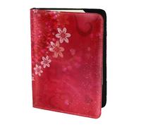 PPHGUT Passeport de Saint Valentin Rouge Cœur Fleur Imprimé Hommes Femmes Document de Voyage Léger Stylis Sécurisé Affaires Loisirs, Noir , Taille unique