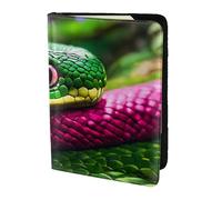 PPHGUT Passeport léger pour homme et femme avec imprimé serpent vert, Noir , Taille unique