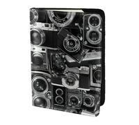 PPHGUT Rétro Cool Camera Collection Imprimer Hommes Femmes Passeport Document de Voyage Léger Stylis Sécurisé Business Loisirs, Noir , Taille unique