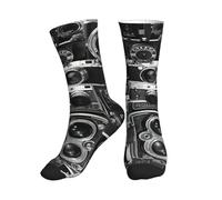PPHGUT Retro Cool Camera Collection Print Chaussettes mi-hautes respirantes pour le sport, la course à pied, la gym, l'entraînement, le jogging, 1 noir, Taille unique