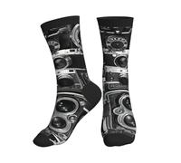 PPHGUT Retro Cool Camera Collection Print Chaussettes mi-hautes respirantes pour le sport, la course à pied, la gym, l'entraînement, le jogging, 3 noir, Taille unique