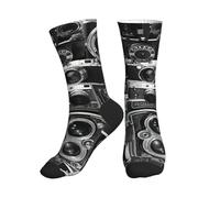PPHGUT Retro Cool Camera Collection Print Chaussettes mi-hautes respirantes pour le sport, la course à pied, la gym, l'entraînement, le jogging, 2 Noir-2, Taille unique