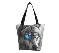 PPHGUT Sac à bandoulière fonctionnel avec imprimé loup aux yeux bleus - Sacs à bandoulière confortables - Tendance - Pour la course à pied, les voyages