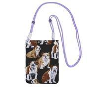 PPHGUT Sac à bandoulière pour femme et homme avec imprimé bouledogues anglais - Élégant et résistant à l'eau - Pour voyage, course à pied, violet, Taille unique