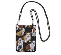 PPHGUT Sac à bandoulière pour femme et homme avec imprimé bouledogues anglais - Élégant et résistant à l'eau - Pour voyage, course à pied, Noir , Taille unique