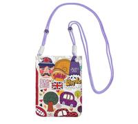 PPHGUT Sac à bandoulière pour téléphone portable élégant et résistant à l'eau avec imprimé anglais pour femme et homme, violet, Taille unique