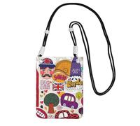 PPHGUT Sac à bandoulière pour téléphone portable élégant et résistant à l'eau avec imprimé anglais pour femme et homme, Noir , Taille unique