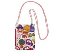 PPHGUT Sac à bandoulière pour téléphone portable élégant et résistant à l'eau avec imprimé anglais pour femme et homme, rose, Taille unique