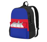 PPHGUT Sac à dos de grande capacité résistant à l'eau pour les amateurs de plein air Motif drapeau du Cambodge