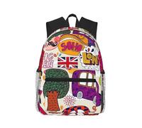 PPHGUT Sac à dos décontracté avec imprimé journal, école, voyage, aventures, camping, double sac à bandoulière