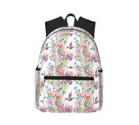 PPHGUT Sac à dos décontracté léger avec imprimé oiseaux et fleurs pour voyage, aventures en plein air, camping, double sac à bandoulière