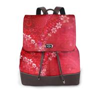PPHGUT Sac à dos élégant et léger pour femme avec imprimé cœur rouge et fleurs pour la Saint Valentin