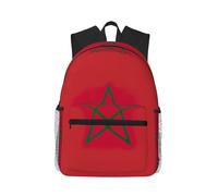 PPHGUT Sac à dos léger avec imprimé drapeau du Maroc pour voyage, aventures en plein air, camping, double sac à bandoulière