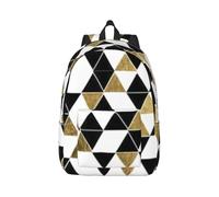 PPHGUT Sac à dos tendance moderne noir blanc doré triangles imprimé unisexe sac à dos léger double sac à bandoulière voyage extérieur w nd escapades, Noir , M, Sac à dos tyrolien