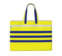 PPHGUT Sac fourre-tout en toile avec imprimé à rayures jaunes et bleues pour le bureau, les voyages, les courses, les trajets au bureau