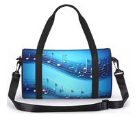 PPHGUT Sac fourre-tout unisexe avec notes de musique et notes de musique bleu ciel