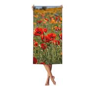 PPHGUT Serviette de plage imprimée coquelicot pour voyage, pique-nique, extérieur, salon, pour femmes, hommes, adultes, décoration d'intérieur