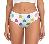 PPHGUT Sous-vêtement pour femme avec imprimé à pois bleus, culotte douce pour la peau, évacuation de l'humidité, tenue décontractée polyvalente, Noir , M