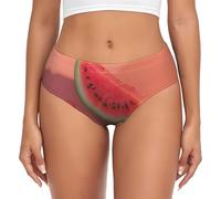 PPHGUT Sous-vêtement pour femme imprimé pastèque rouge, culotte douce pour la peau, évacuation de l'humidité, tenue décontractée polyvalente, Noir , XL