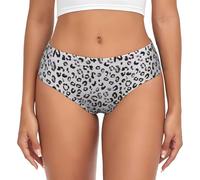 PPHGUT Sous-vêtements pour femme avec imprimé léopard - Doux pour la peau - Évacuation de l'humidité - Style décontracté et polyvalent, Noir , M