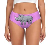 PPHGUT Sous-vêtements pour femme avec imprimé rhinocéros - Culotte douce pour la peau - Évacuation de l'humidité - Style décontracté et polyvalent, Noir , M