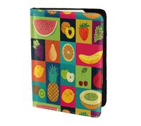 PPHGUT Style artistique imprimé fruits hommes femmes passeport documents de voyage stylets légers sécurité affaires loisirs, Noir , Taille unique