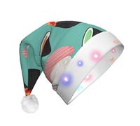 PPHGUT Sushi Food Pattern 1 Chapeau de Noël lumineux Unisexe Accessoire de fête pour les fêtes de fin d'année