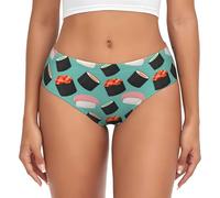 PPHGUT Sushi Food Pattern1 Sous-vêtements pour femme doux pour la peau Évacuation de l'humidité Tenue décontractée polyvalente, Noir , M