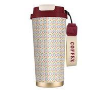 PPHGUT Tasse à café colorée en acier inoxydable avec motif arc-en-ciel pour bureau, camping, randonnée, aventures en plein air, tasse de voyage