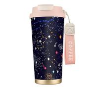 PPHGUT Tasse à café en acier inoxydable avec impression carte constellation étoile pour bureau, camping, randonnée, aventures en plein air, tasse de voyage