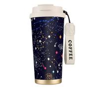 PPHGUT Tasse à café en acier inoxydable avec impression carte constellation étoile pour bureau, camping, randonnée, aventures en plein air, tasse de voyage