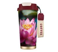 PPHGUT Tasse à café en acier inoxydable avec impression Spirit of the Lotus pour bureau, camping, randonnée, aventures en plein air, tasse de voyage