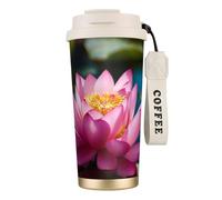 PPHGUT Tasse à café en acier inoxydable avec impression Spirit of the Lotus pour bureau, camping, randonnée, aventures en plein air, tasse de voyage
