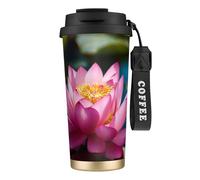 PPHGUT Tasse à café en acier inoxydable avec impression Spirit of the Lotus pour bureau, camping, randonnée, aventures en plein air, tasse de voyage