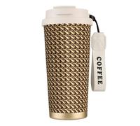 PPHGUT Tasse à café en acier inoxydable avec microphone imprimé note de musique pour bureau, camping, randonnée, aventures en plein air, tasse de voyage