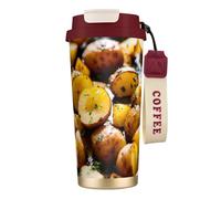 PPHGUT Tasse à café en acier inoxydable imprimé pommes de terre pour bureau, camping, randonnée, aventures en plein air, tasse de voyage