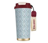 PPHGUT Tasse à café en acier inoxydable motif requin avec différents gestes imprimés pour bureau, camping, randonnée, aventures en plein air, tasse de voyage