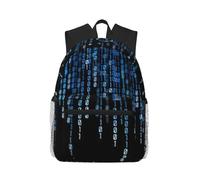 PPHGUT The Blue Binaire Print Sac à dos décontracté léger pour voyage, aventures en plein air, camping, double sac à bandoulière
