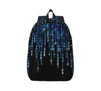 PPHGUT The Blue Binary Print Sac à dos unisexe léger double sac à bandoulière pour voyage, extérieur, w nd escapades, Noir , M, Sac à dos tyrolien