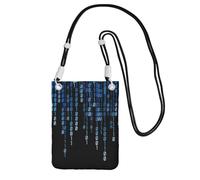 PPHGUT The Blue Binary Print Women Men Phone Pouch Stylish Waterproof Travel Running Mobile Crossbody Bag, Noir , Taille unique