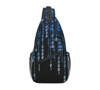 PPHGUT The Blue BinaryPrint Sac à dos croisé pour homme et femme Sac à dos à bandoulière pour le travail en plein air Voyage