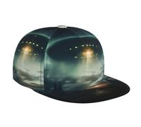 PPHGUT UFO at Night Print Casquette de baseball légère en maille respirante Quatre saisons Usage polyvalent Noir