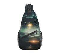 PPHGUT UFO at nightPrint Sac à dos croisé pour homme et femme Sac à dos à bandoulière pour le travail en plein air Voyage