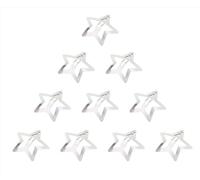 PPhtony Lot de 10 pinces à cheveux en métal antidérapant en forme d'étoile de 4,1 cm, accessoires pour femmes et filles (argent, 3 cm)