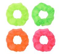 PPhtony Lot de 2 chouchous élastiques pour cheveux des années 80/90, accessoires pour queue de cheval pour femmes, costume d'Halloween (4, couleurs mélangées)