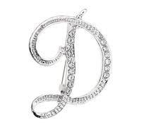 PPhtony Lot de 26 petites broches en métal argenté avec strass et initiales de l'alphabet de A à Z pour hommes, femmes, filles, garçons, cadeau d'anniversaire, de Noël, de mariage, Métal, faux strass