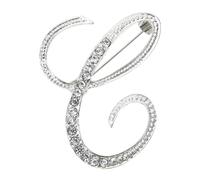 PPhtony Lot de 26 petites broches en métal argenté avec strass et initiales de l'alphabet de A à Z pour hommes, femmes, filles, garçons, cadeau d'anniversaire, de Noël, de mariage, Métal, faux strass