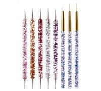 PPhtony Lot de 5 stylos à pointillés avec 3 pinceaux pour vernis à ongles