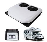 PPLDABNK Climatiseur De Toit À Onduleur 12/24 V CC Avec Télécommande - Refroidissement Uniquement, 4 Sorties D'air De 95 Mm, Double Ventilation, Pour Camions, Camping-cars Et Bateaux,24v,White